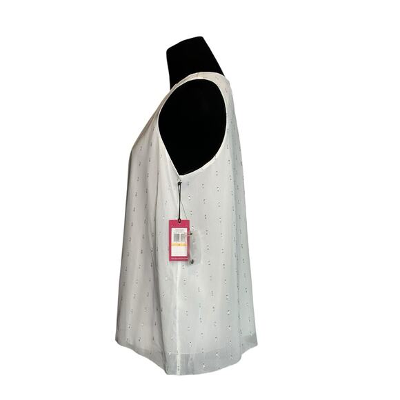 Vince Camuto off white silver sleeveless blouse size Small - Picture 6 of 16